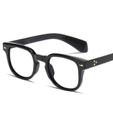 Bruce Vintage Rivet Square Glasses Frame Rectangle Frames Southood C1 black clear